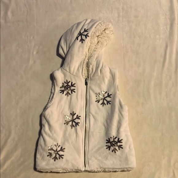 Source Unknown Cream and Silver Quilted Vest - Picture 1 of 3